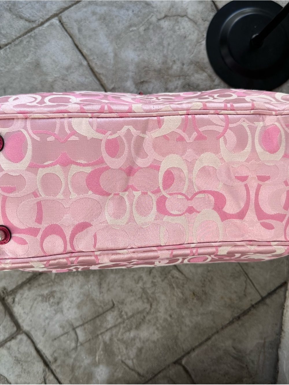 Coach Y2K Pink Signature Diaper Bag Tote with Hot Pink Patent LeatherTrim 2010 - Picture 5 of 10